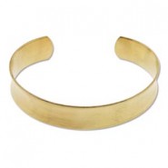 DQ Metalen armband Cuff concave ½ Inch - Raw brass